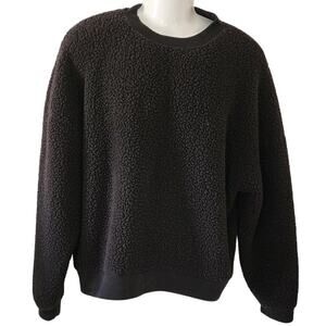 Secret Treasures Sleepwear Black Faux Fur Sweatshirt/ Sleep Shirt XL Size 16-18